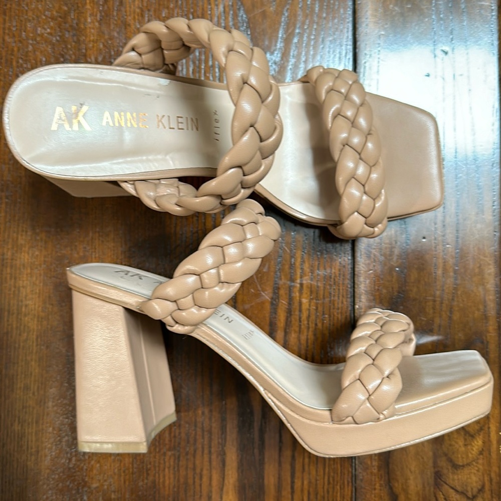 Anne Klein Chunky Braid Strappy Heel